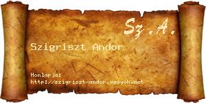 Szigriszt Andor névjegykártya